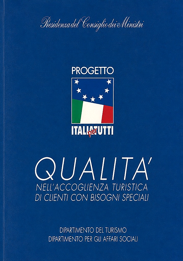Copertina del Manuale di informazione ed accoglienza turistica, Presidenza del Consiglio dei Ministri 1998