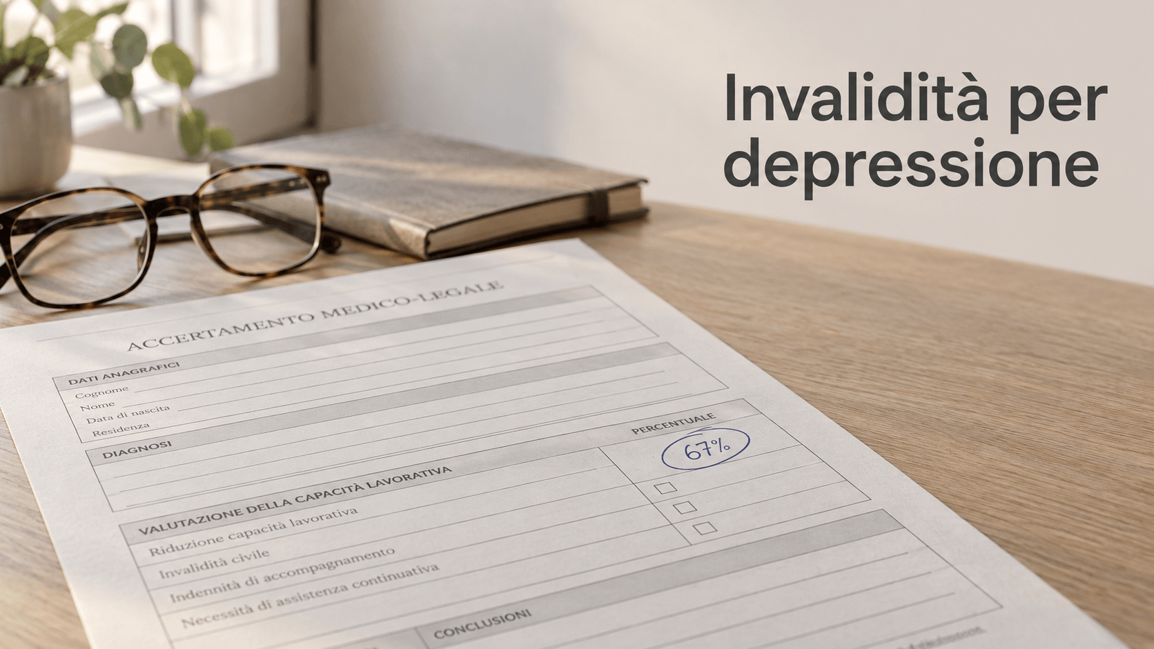 Invalidità per depressione, percentuali di legge e assegno INPS